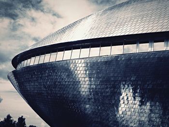 Low angle view of modern building against sky