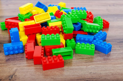 Close-up of toys on table
