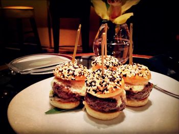 Close-up of served food