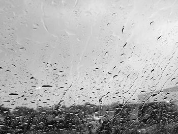 Close-up of water drops on glass