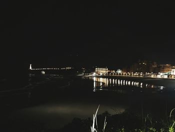 Illuminated city at night