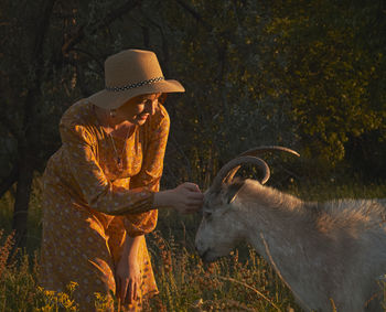 Young man in a horse