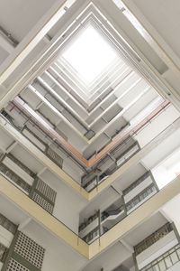 Low angle view of skylight in building