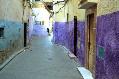 Narrow alley amidst buildings in town