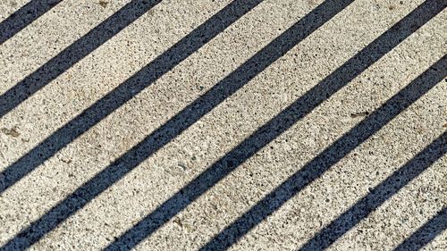 High angle view of zebra crossing on road