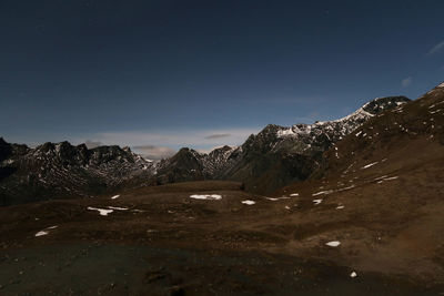 Nightshot of rugged peaks in the alps