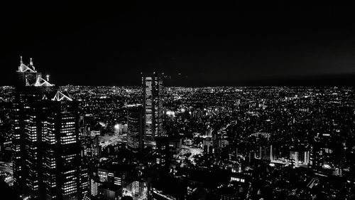 View of cityscape at night