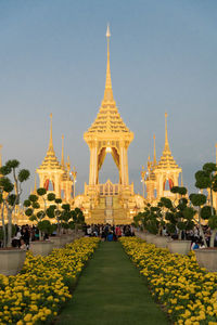 View of temple against clear sky