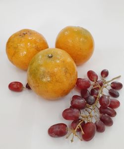 Close-up of apples on white background