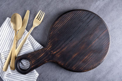 High angle view of empty plate on table