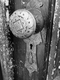 Close-up of rusty wooden door