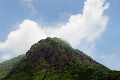 Low angle view of mountain against sky