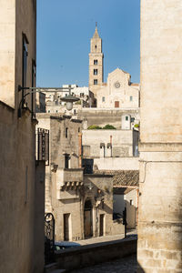 Matera cathedral, sassi di matera - old stone town in basilicata region, southern italy