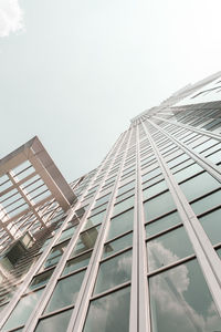 Low angle view of modern building against clear sky