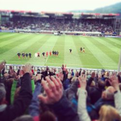 Group of people on soccer field