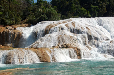 Scenic view of waterfall