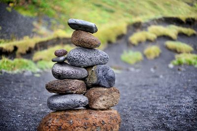 Stack of stones on rock