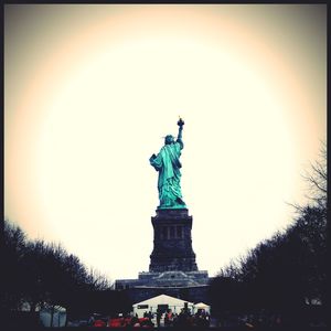 Low angle view of statue of liberty