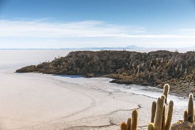 Scenic view of beach against sky