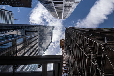 Low angle view of modern building against sky