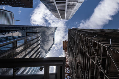 Low angle view of modern building against sky