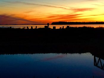 Scenic view of sea at sunset