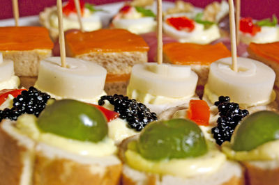 Close-up of fruits served in plate