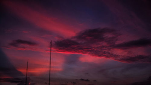 Low angle view of dramatic sky during sunset