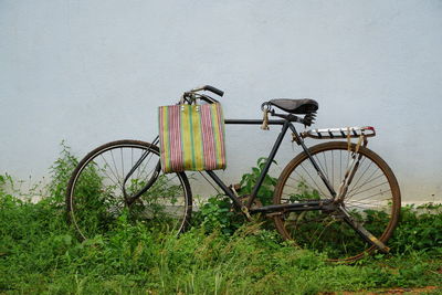 Bicycle against wall