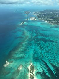 Aerial view of cay