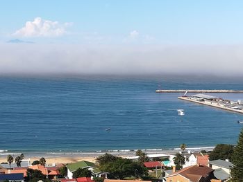 High angle view of sea against sky