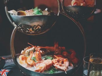 Close-up of food on table