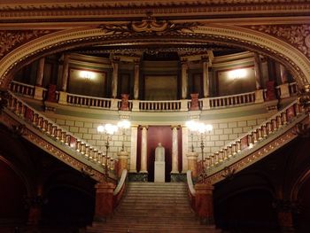 Low angle view of illuminated building