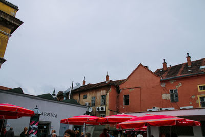 Low angle view of buildings against sky