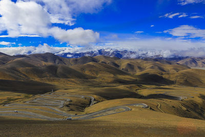 View of mountain road against sky