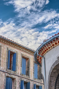 Low angle view of old building against sky