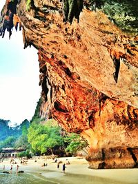 Tourists on cliff