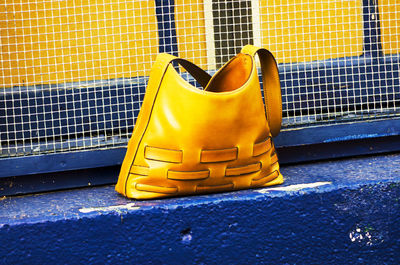 Close-up of yellow window