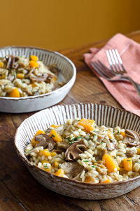 Close-up of food in bowl on table