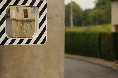 Close-up of road sign