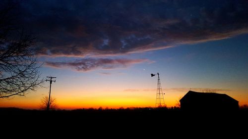 Silhouette of landscape at sunset