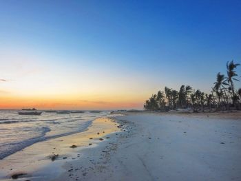 Scenic view of sea at sunset