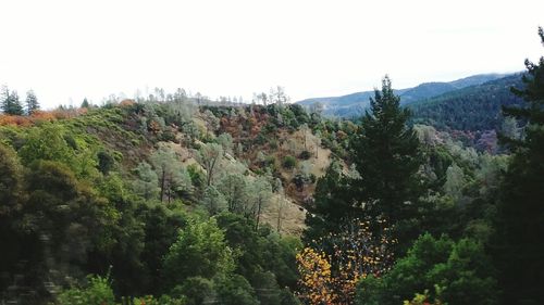 Scenic view of mountains against clear sky