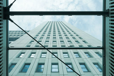 Low angle view of modern building against sky