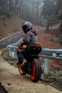 Man riding motorcycle