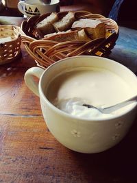 Close-up of food on table