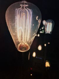 Close-up of lit lamp