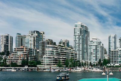 Modern buildings in city against sky