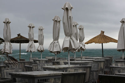 Panoramic view of beach against sky