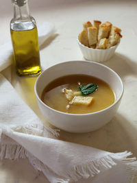 Close-up of food on table